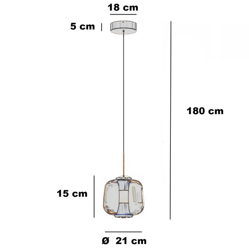 Freelight hanglamp Rosa - 1 lichts - 21  x 180   cm - rosé goud