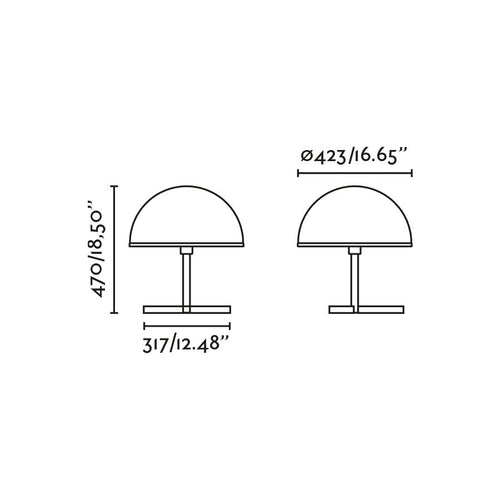 Faro Dome Dome tafellamp 42 cm, satijnzwart, glanzend witte kap, E27 fitting.