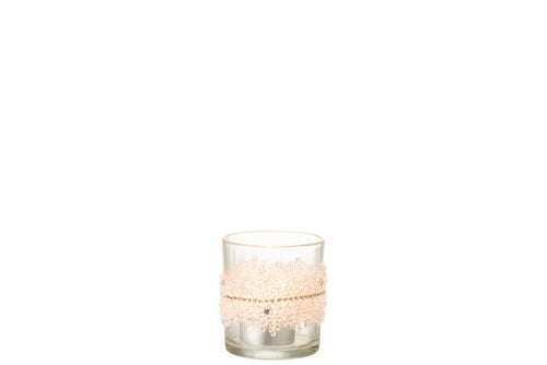 J-Line theelichthouder Suiker Diamanten Lijn - glas - transparant - small - 8 stuks - vtwonen shop