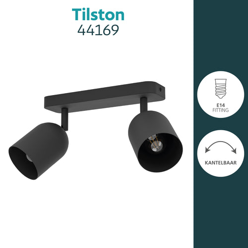 EGLO spot Tilston - 28 cm - zwart
