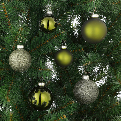Mica Decorations Kerstballen Set - 26 Stuks - Ø7 cm - Glas - Donkergroen