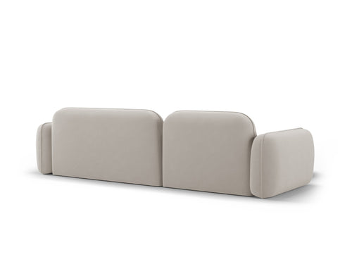 Cosmopolitan Design Modulaire hoekbank links Sydney 4-zits, flueel, lichtbeige - 165x275x70cm