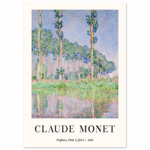 Artfulprints  Claude Monet - Poplars, pink effect   poster A4 21x29.7 cm - vtwonen shop