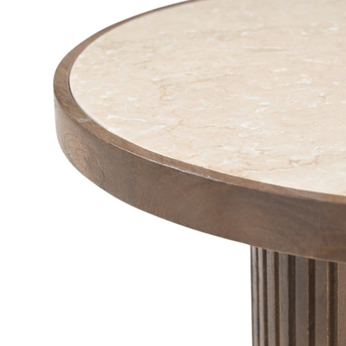 DÉJA Living Salontafel Tervo - Donkerbruin Marmer - Ø80cm