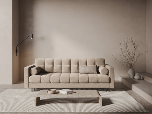 Cosmopolitan Design Slaapbank met opbergdoos Bali 3-zits, boucle beige - 84x222x105cm