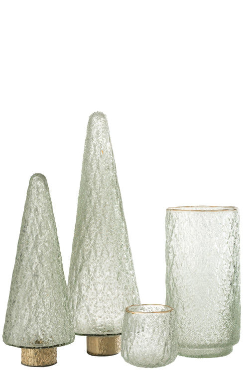 J-Line decoratie Kerstboom Voet - glas - transparant - large