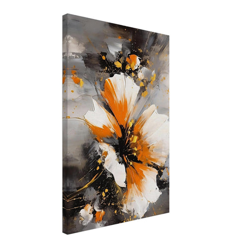 Artfulprints Canvas Abstract floral expression canvas - 40x60 cm - Oranje