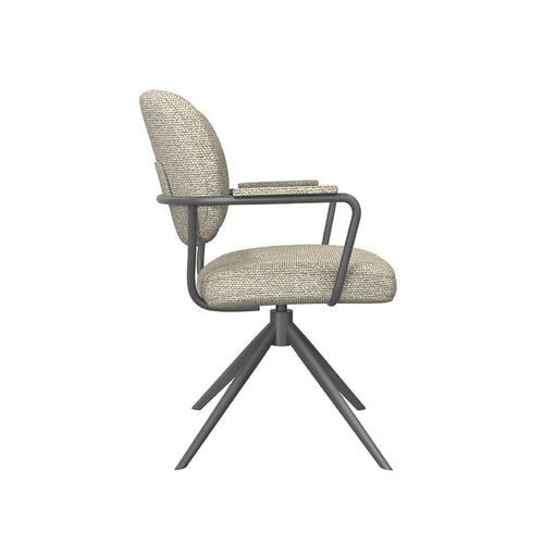 LABEL51 Eetkamerstoel Basel - Naturel/Zwart - Draaibaar