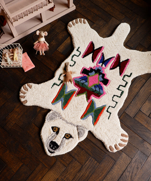 Doing Goods Kasbah IJsbeer Vloerkleed - Klein 90 x 65 x 2 cm - 100% wol