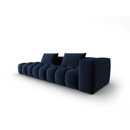 Cosmopolitan Design - Linker modulaire bank Verona 4-zits, flueel koningsblauw - 85x265x70cm