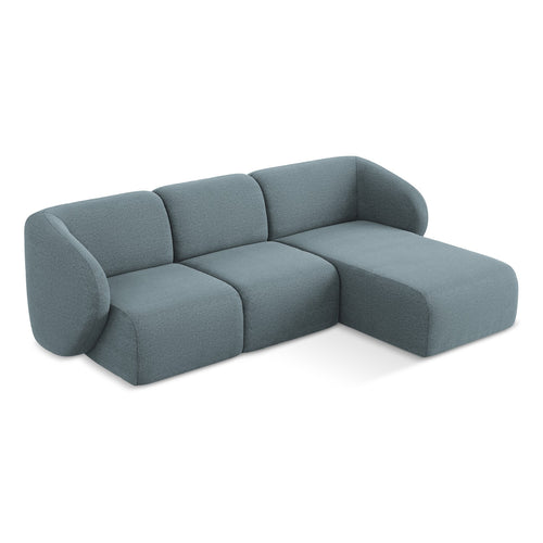 LaMiaSofa hoekbank rechts Cervo - bouclé - jeans - 248x166x102