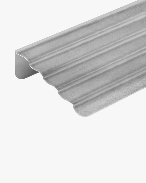 noo.ma Olbi Shelf displayplank - gepolijst roestvrij staal, golvende wandaccent