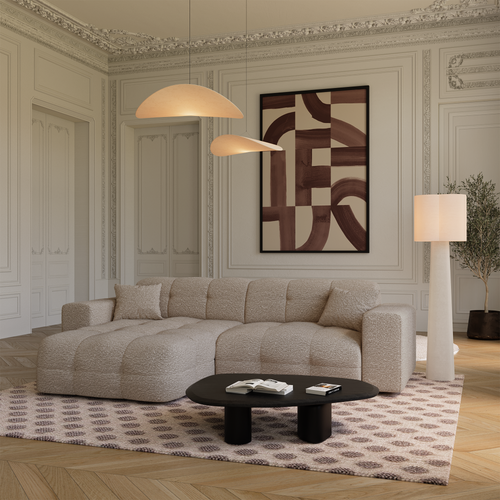 Premium Interiors - Hoekbank links COCOON - bouclé-stof mol 230cm