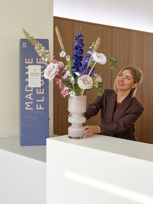 Madame Fleurie zijden boeket Table d'Hôtes Grande - Cosy Vibes - met vaas