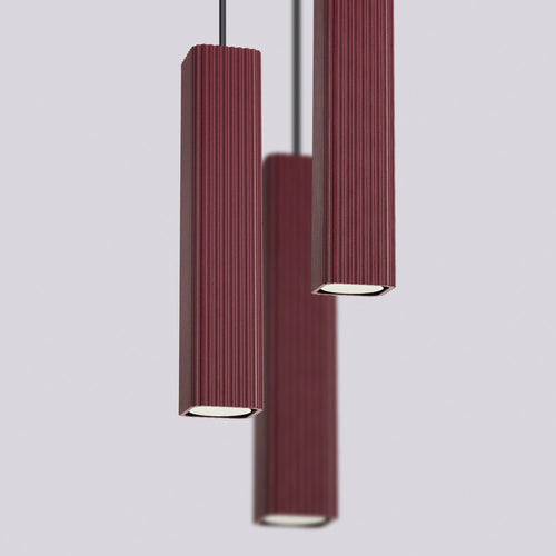 Sollux Lighting Hanglamp RAYO 3P bordeaux - 20x20x108cm