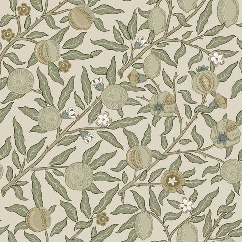 ESTAhome behang exotisch fruit en bladeren olijfgroen - 50 x 900 cm - 131168 - vtwonen shop