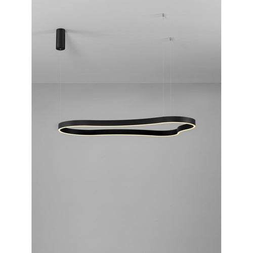 Nova Luce DUSSA Geïntegreerde LED-hanglamp voor plafond, zandkleurig zwart, Triac dimbaar, 61W, 3364lm, 3000K