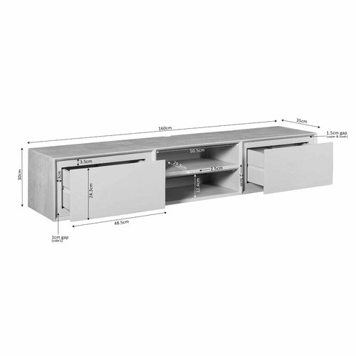 Starfurn - Tv meubel Ambiance - Taupe - 35x160x30 cm