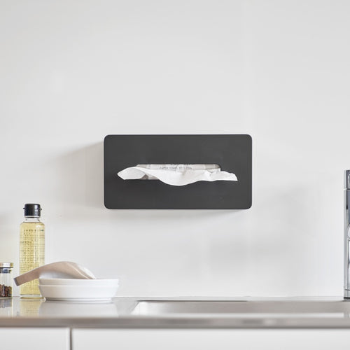 Yamazaki Zelfklevende Tissuebox - Tower - Zwart - vtwonen shop