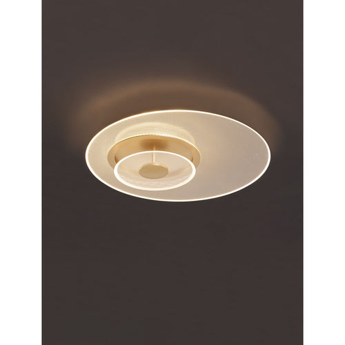 Nova Luce COPO Geïntegreerde LED-plafondlamp, halfverzonken, messing goud, Triac dimbaar, 29W, 19L05m, 3000K