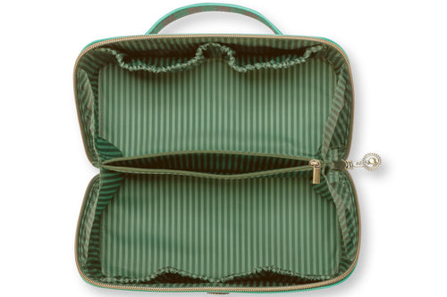 Pip Studio - Cyrille Make-up Tasje Dames - Stripe - Groen - 11x5x22cm - vtwonen shop