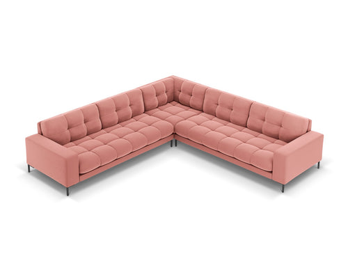 Cosmopolitan Design Symmetrische hoekbank Bali 6-zits, flueel, roze - 256x256x75cm