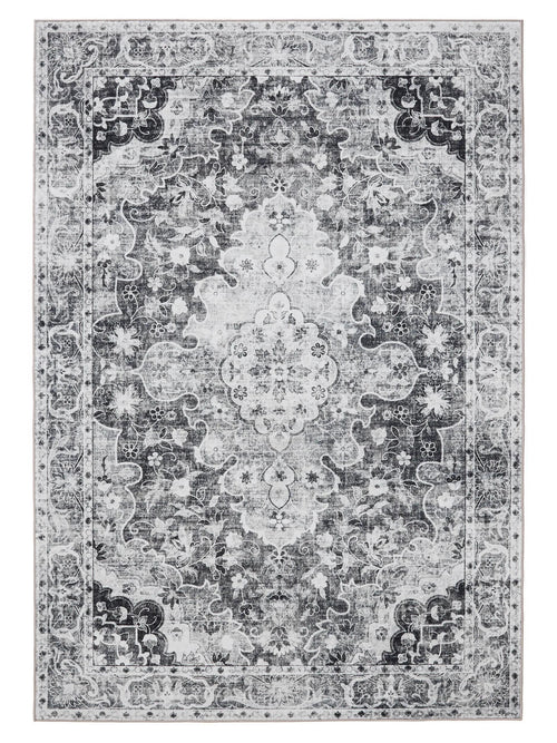 benuta wasbaar vloerkleed George - antraciet - 300x400 cm