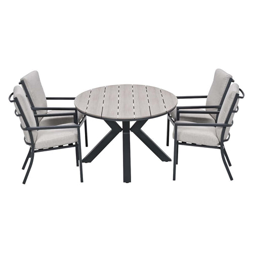 Garden Impressions Tuinset Senja 5-delig sandstone - Tulli tuintafel 180x115 cm