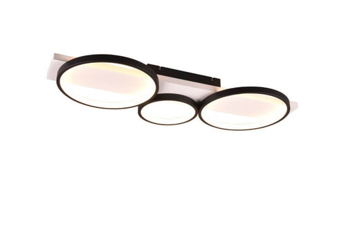 Trio Leuchten plafondlamp Medera - 3 lichts - 80  x 8   cm - zwart wit - vtwonen shop