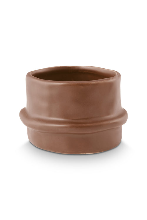 vtwonen - Waxinelichthouders Straight - Keramiek - Karamel - 8.5 x 5.5 cm - Set van 2