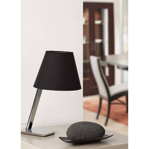 Faro Moma - 1 Light Tafellamp Chroom, Wit met Zwarte Kap, E27