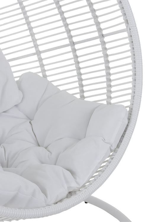 J-Line hangstoel Rond - staal - wit
