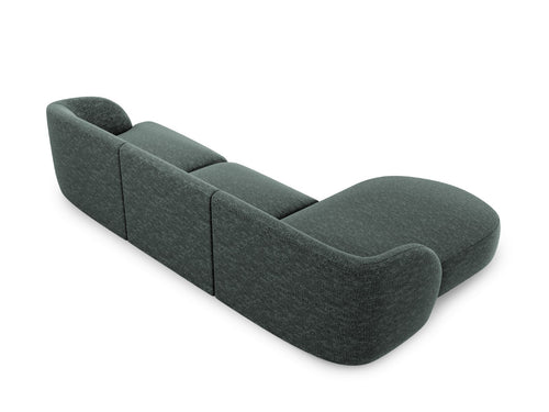 Micadoni linker hoekbank Miley 4-zits, chenille, olie - 156x255x70cm