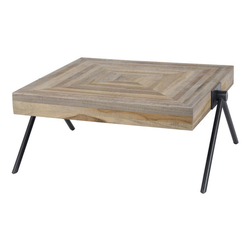 Giga Meubel Salontafel Teca - Naturel Hout - 70x70x33cm