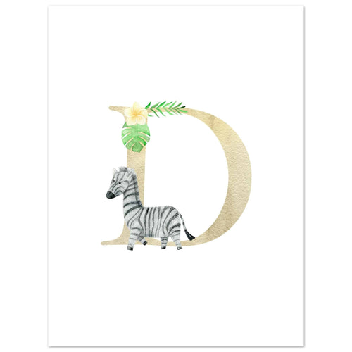 Artfulprints  Letter D kindernaam   poster 30x40 cm - vtwonen shop