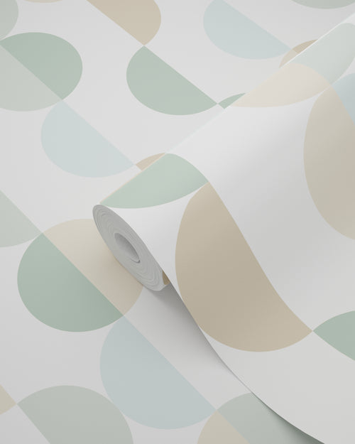 ESTAhome behang grafisch motief vergrijsd groen, lichtblauw en beige - 50 x 900 cm - 139620 - vtwonen shop