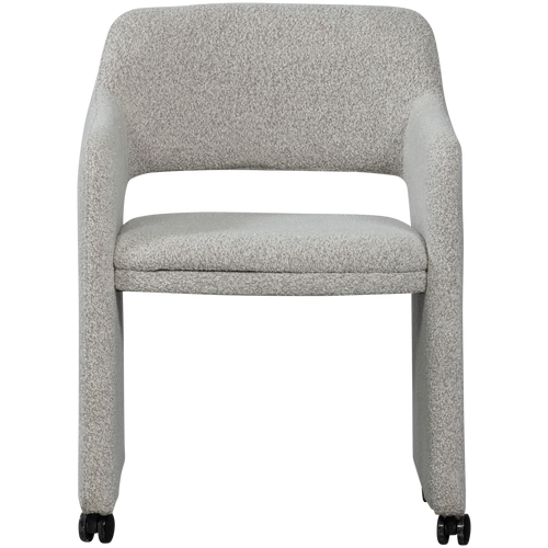 WOOOD eetkamerstoel met wieltjes Lyric - Polyester - Greige - 79x59x58 - vtwonen shop