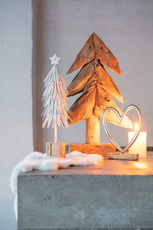 J-Line decoratie Boom Stukken - hout - naturel - small