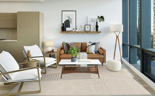AFK Living vloerkleed Groove - reliëfeffect - beige - 80 x 150 cm