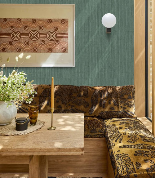 Catchii Linnen look behang Jade Groen - vtwonen shop