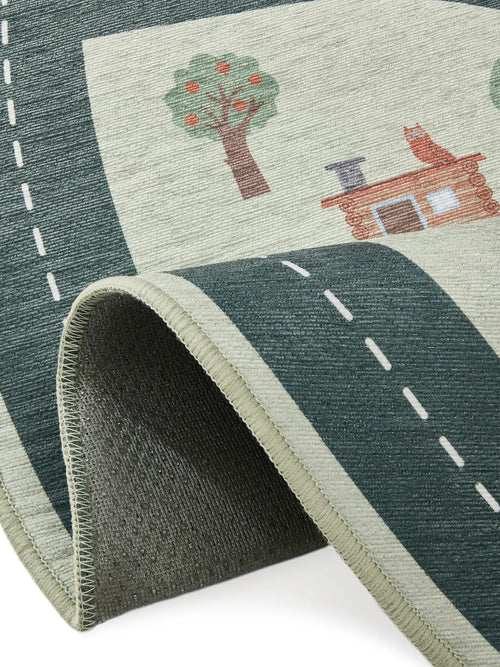 benuta kindervloerkleed Linus - groen - ø 120 cm