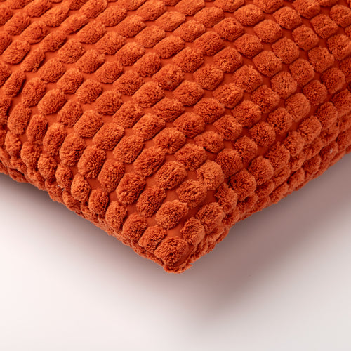 ROME - kussenhoes 45x45 cm - effen kleur - 3D-structuur - Potters Clay - oranje