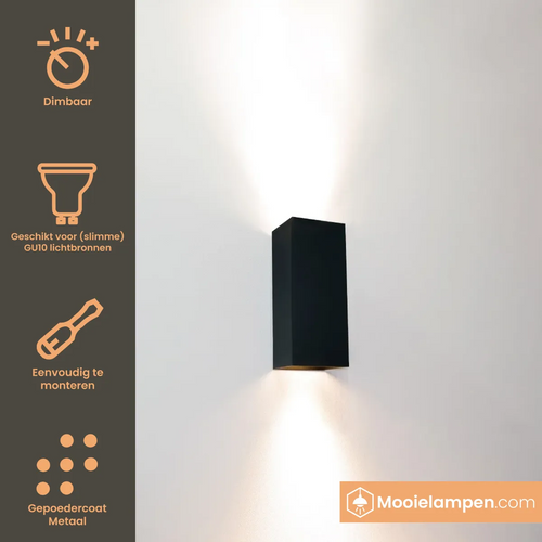 Artdelight Wandlamp Dante 2 - Zwart
