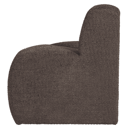 WOOOD eetbank hoek rond rugleuning Mojo - Wollig - Bruin - 83x100x74