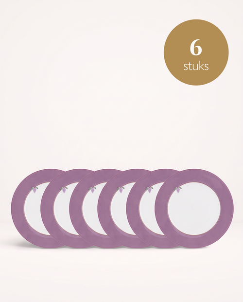 Pip Studio - Borden - Lily & Lotus - Uni - Lila - 21 cm - Set van 6