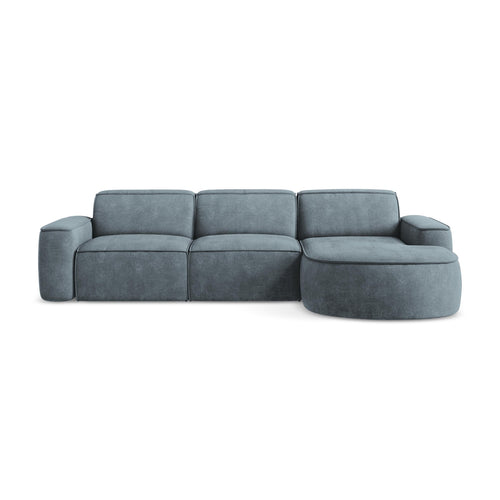 LaMiaSofa hoekbank rechts Melissa - chenille stof - jeans - 284x166x70