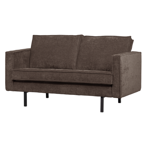 WOOOD 2-zits bank Rodeo - Ribstof - Bruin - 85x150x86