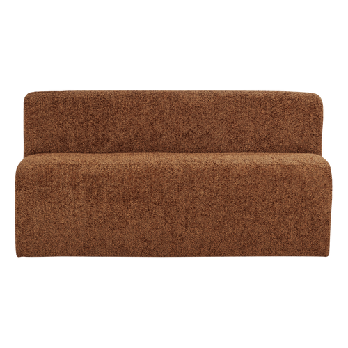 WOOOD eetbank 164 cm rugleuning Mojo Base - Wollig - Roestbruin - 83x164x76