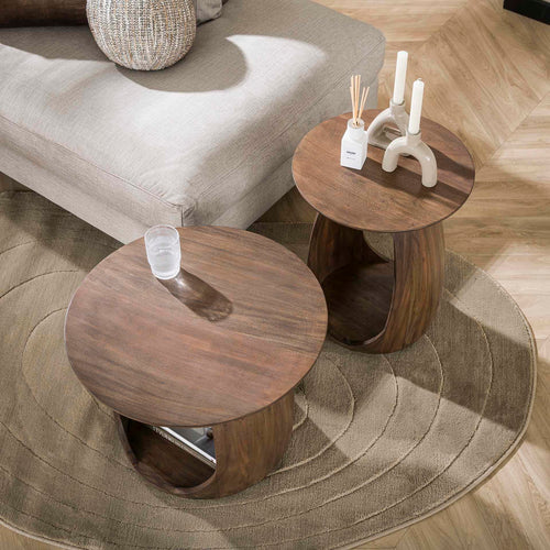 Giga Meubel Bijzettafel Flow - Bruin Acaciahout - 60x60x46cm - vtwonen shop