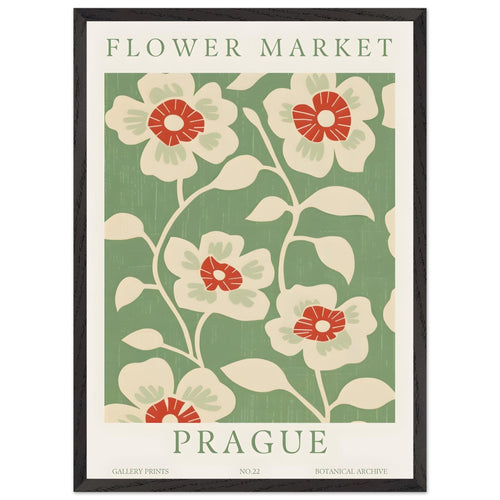 Artfulprints Poster met Lijst Flower market - Prague I   - 50x70 cm - Meerkleurig